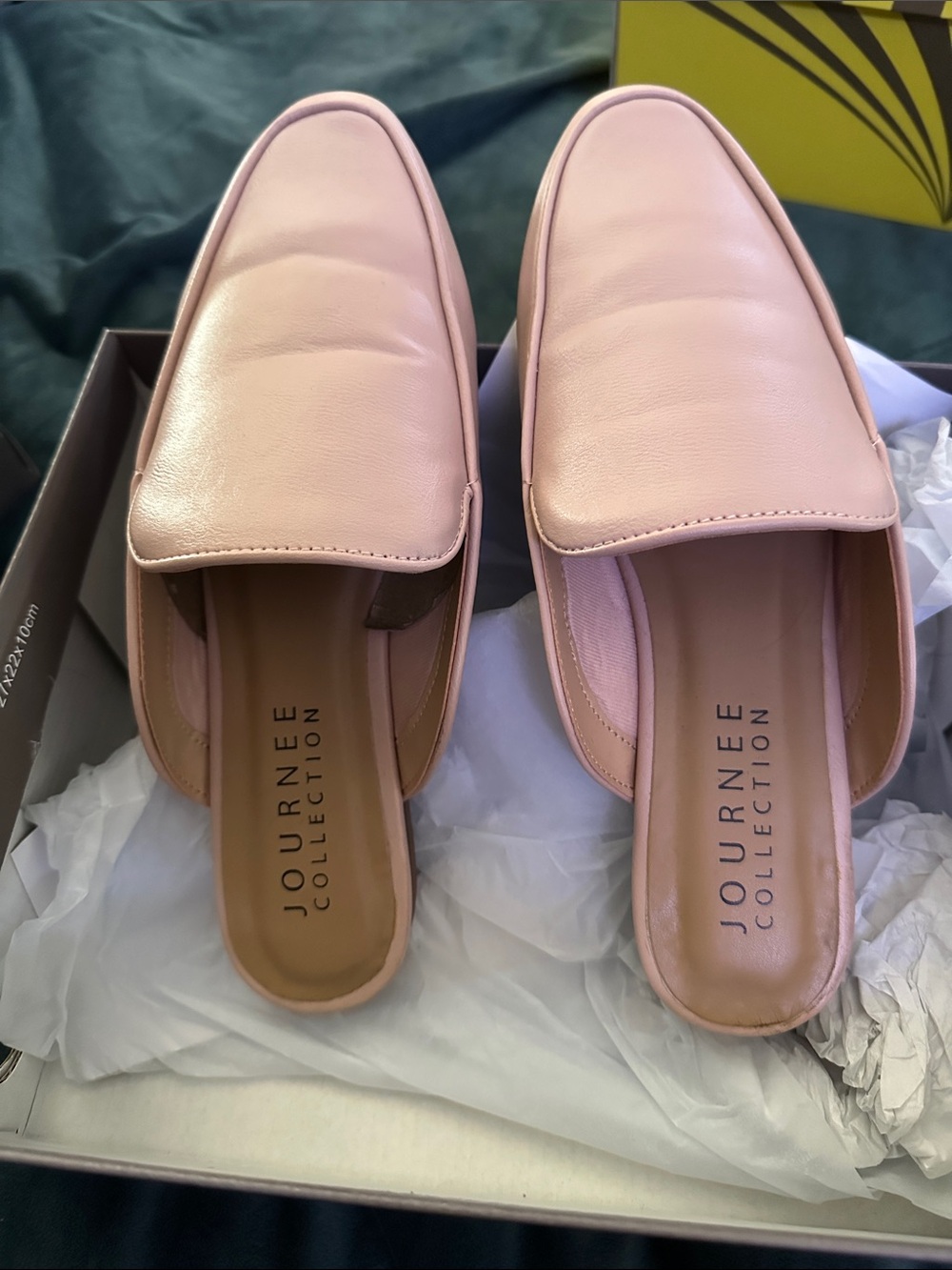 Journee Collection Pale Pink Slip-On Mule Loafers